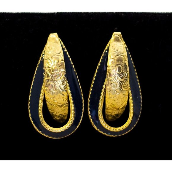 Jewelry - Vintage Victorian Floral Elegant Teardrop Dangle Earrings - K1